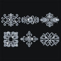 Rhinestone Iron-On Patch – Button Pattern Bling Appliqué 11.7×8.3" Iron-On Appliqué Patch Axl AECH04-15324