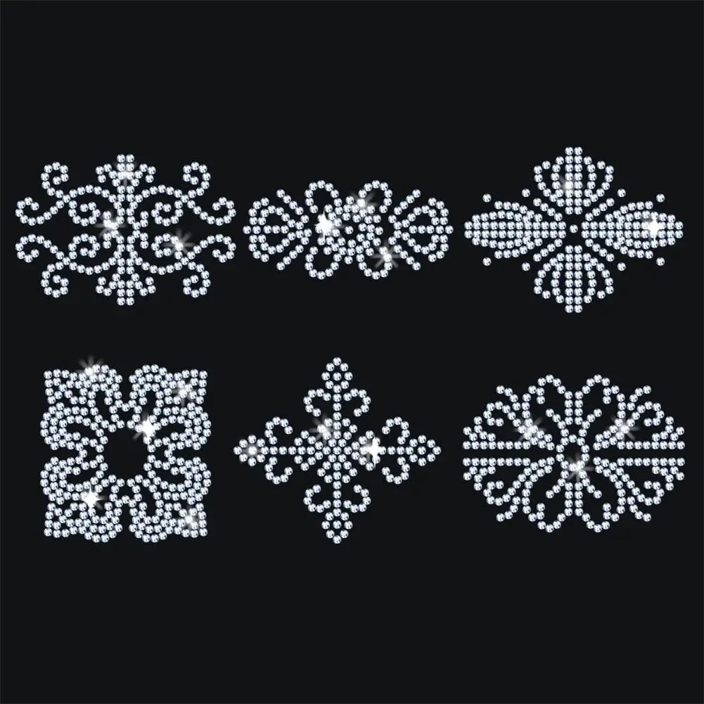 Rhinestone Iron-On Patch – Button Pattern Bling Appliqué 11.7×8.3" Iron-On Appliqué Patch Axl AECH04-15324