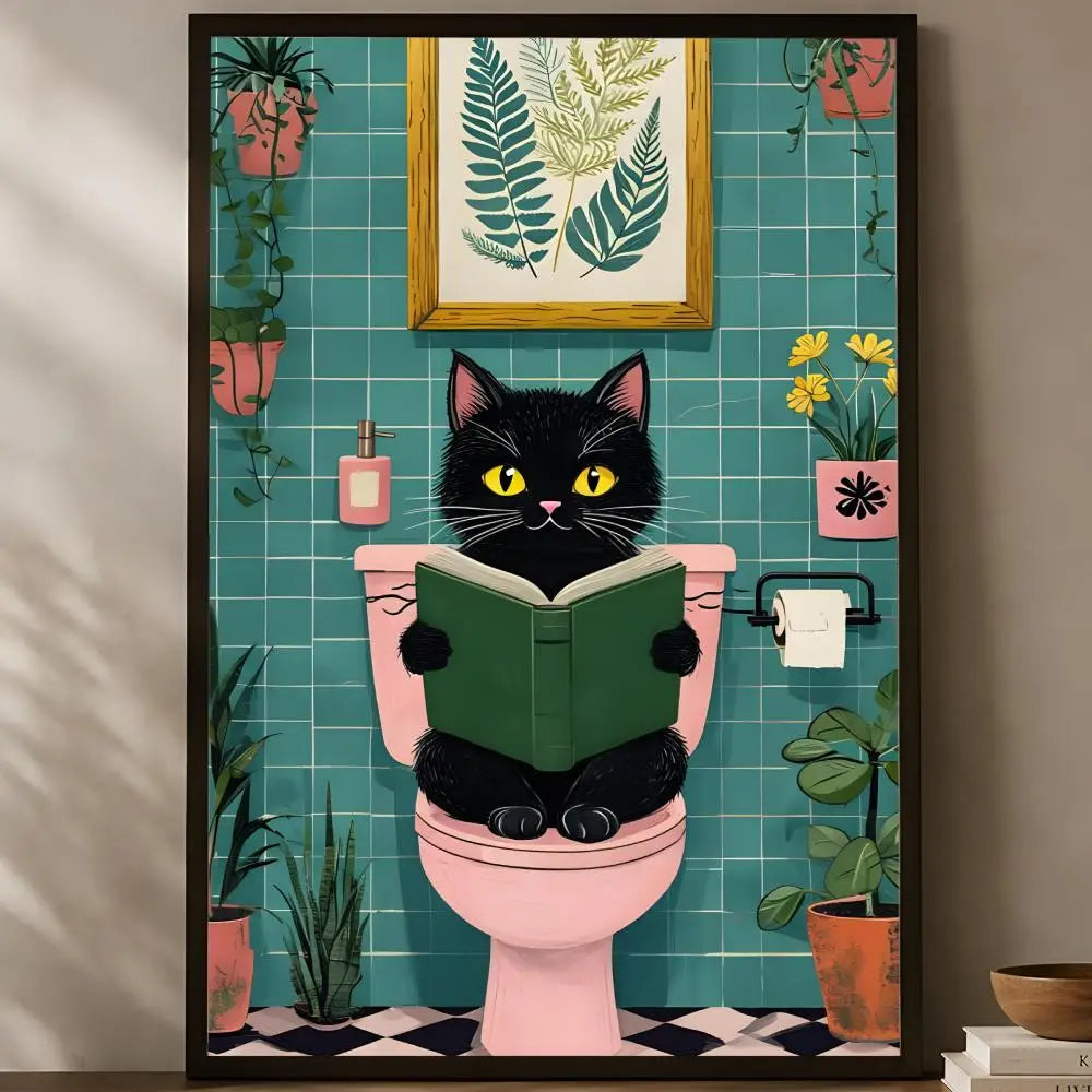 Funny Cat Slogan Self-Stick PVC Wall Art Poster – Waterproof Wall Art Poster Axl White03 30X40cmNoframe