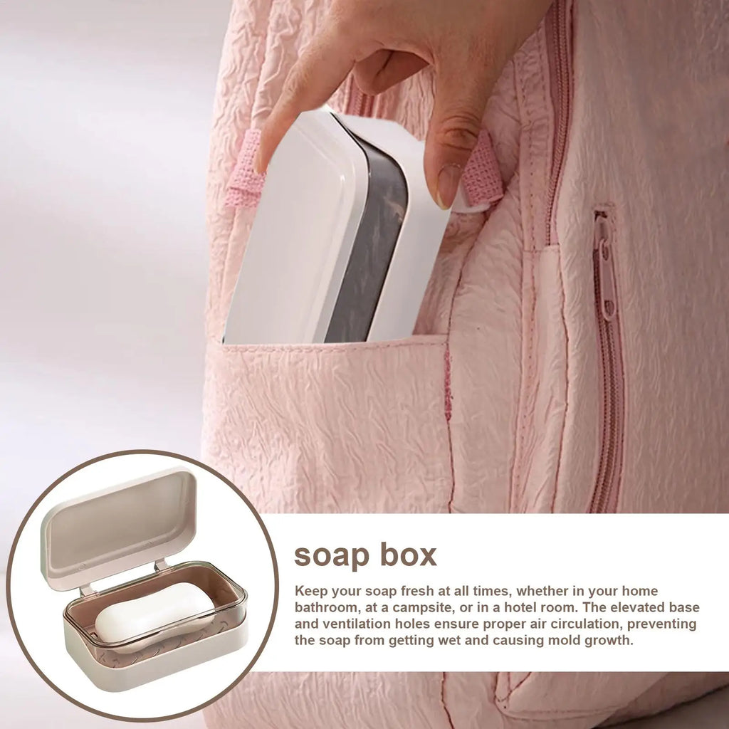 Portable Double Layer Travel Soap Box with Lid & Drainage Travel Soap Case Axl