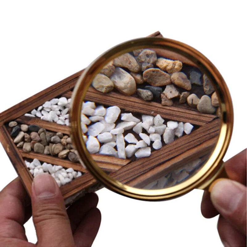 90mm 6X Magnifying Glass with Solid Wood Handle – Handheld Handheld Magnifying Glass Axl