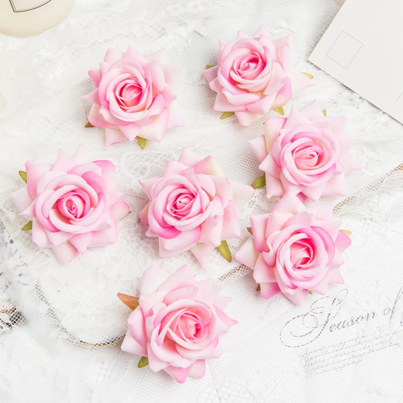 100 Pcs Silk Artificial Rose Heads – Wedding & Home Décor Artificial Silk Flowers Axl