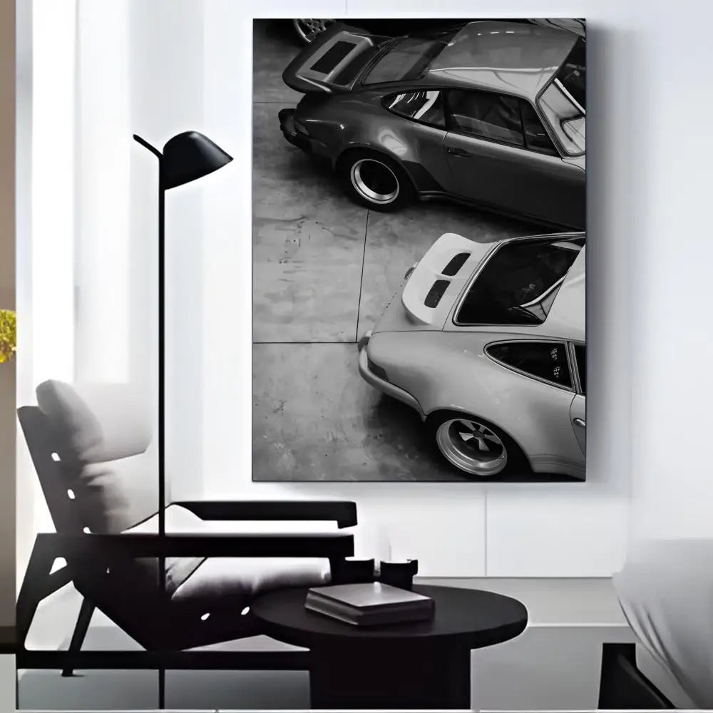 Black & White Car Canvas Wall Art – HD Print Home Decor Poster Canvas Wall Art Axl Black12 30X40cmFrameless