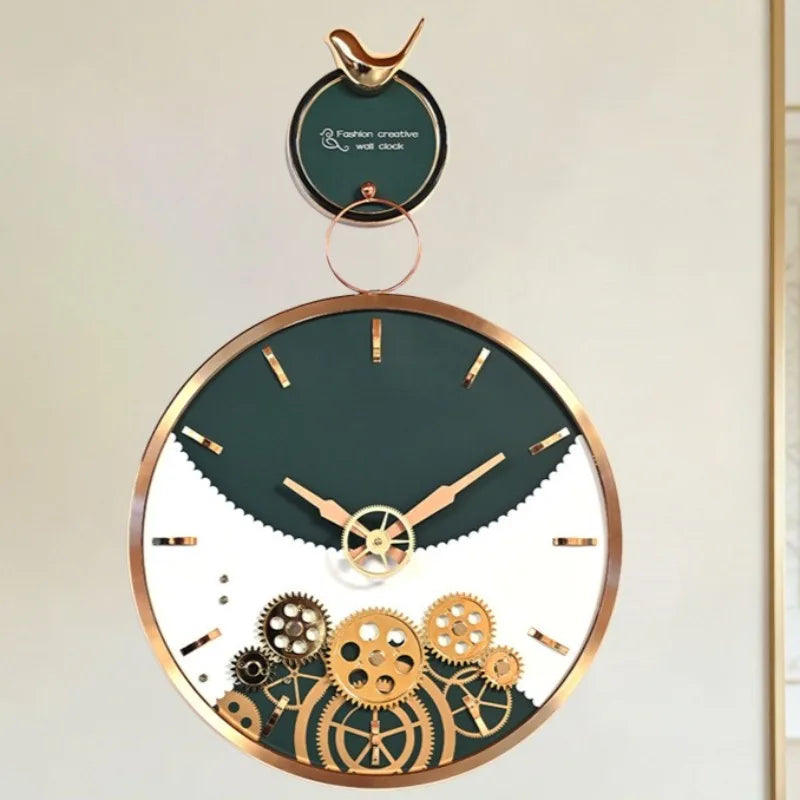 Modern Silent Wall Clock – Minimalist Geometric Living Room Decor Wall Clock Axl Green