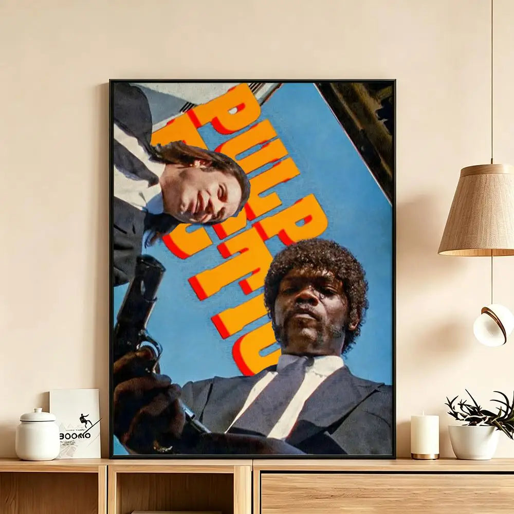 Pulp Fiction Movie Poster – HD Art Print Wall Decor Movie Art Poster Axl White13 50X70cmNoframe