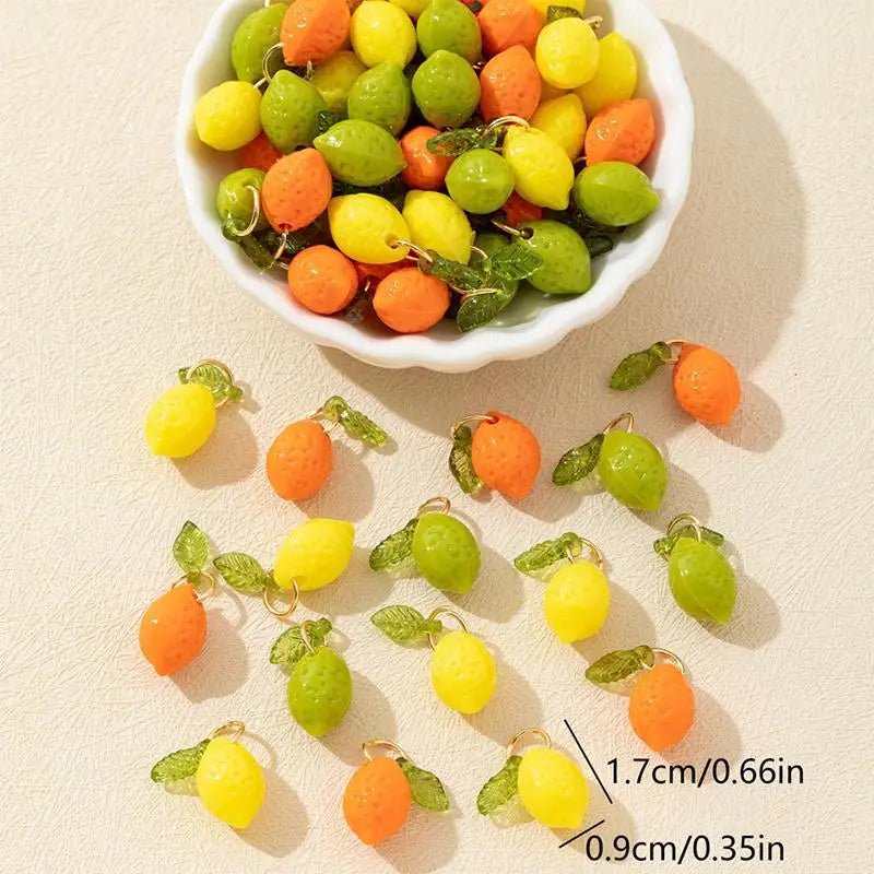 10pcs Acrylic Lemon Charms – DIY Jewelry Pendants DIY Jewelry Charms Axl