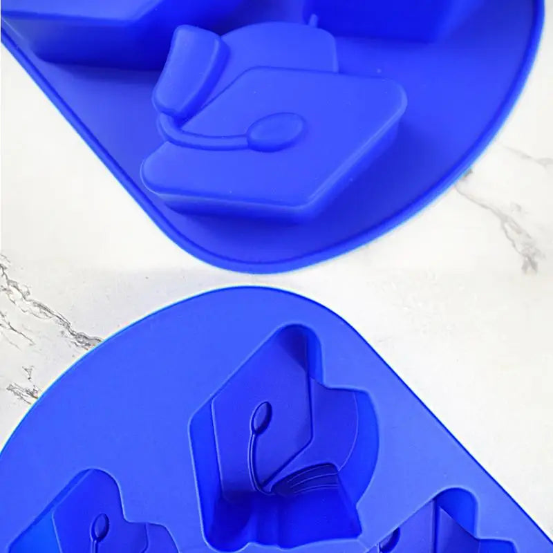 6-Cavity 3D Graduation Cap Silicone Mold | Chocolate & Cake Silicone Baking Mold Axl