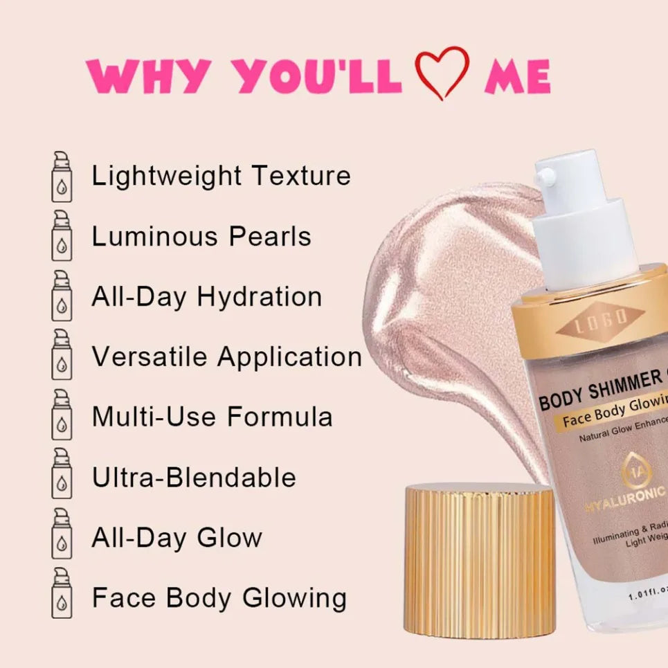 Vegan Liquid Highlighter – Shimmery Face & Body Glow Makeup Liquid Highlighter Axl