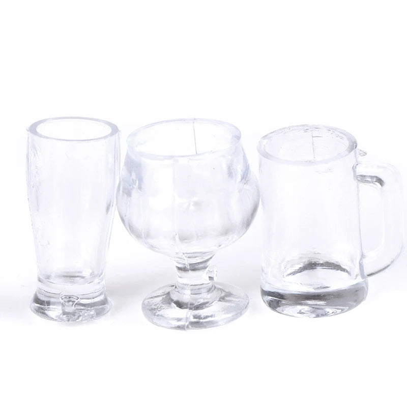 17-Pc 1:12 Dollhouse Miniature Transparent Tableware Set Dollhouse Miniature Set Axl