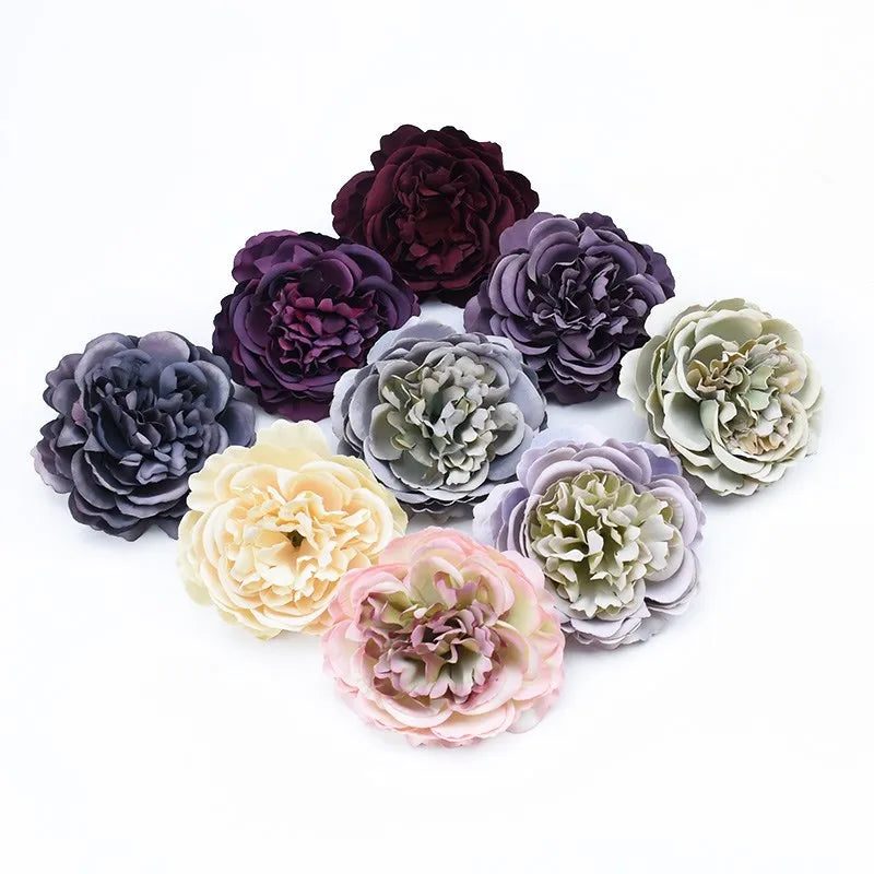 Silk Peony Artificial Flower Heads 5/10 Pcs – Wedding & Home Decor Artificial Silk Flowers Axl