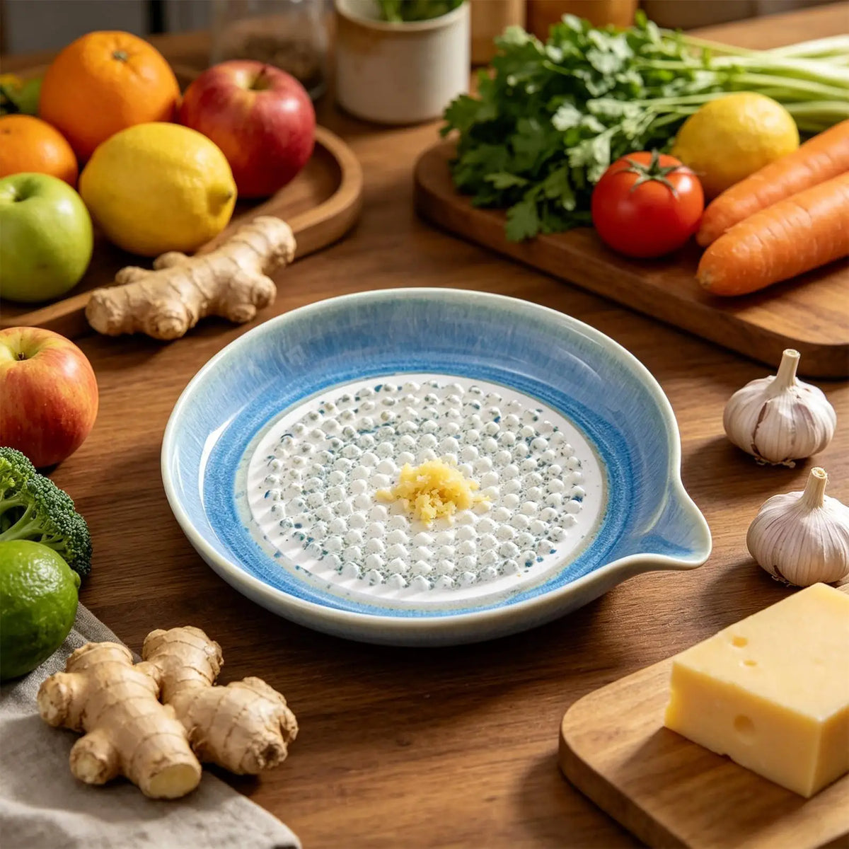 Handmade Ceramic Garlic Grater Plate – Gradient Glaze Kitchen Dish Ceramic Grater Plate Axl