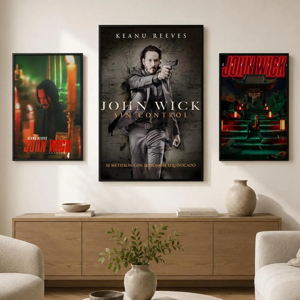 John Wick Movie Poster – Waterproof Peel-and-Stick PVC Wall Art Movie Wall Poster Axl