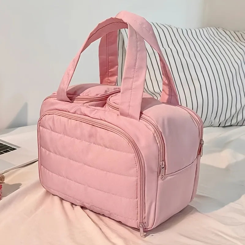 Women's Large Capacity Travel Makeup & Toiletry Organizer Bag Travel Makeup Bag Axl Pink-1pc