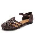 Women's Gladiator Roman Sandals – Low Heel Buckle, Sizes 36–42 Gladiator Sandals Axl Dark Brown 42