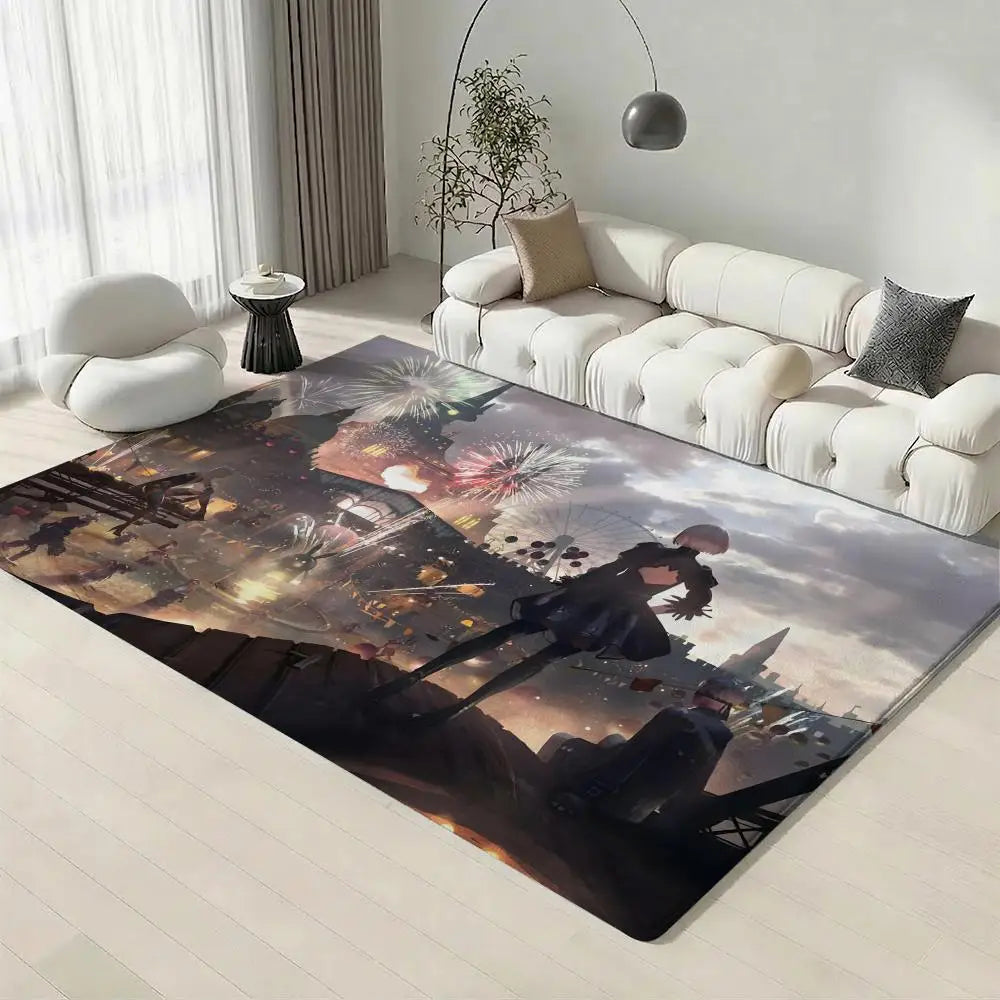 NieR: Automata Gaming Floor Mat – Non-Slip Flannel Indoor Rug Gaming Floor Mat Axl