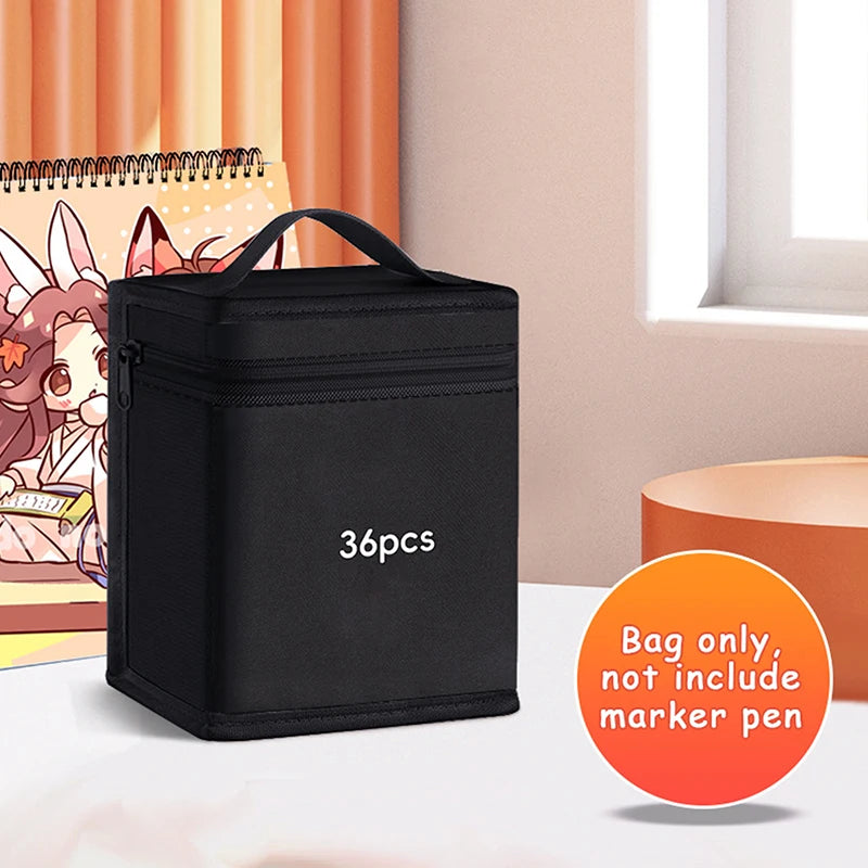 120-Slot Marker Pen Storage Bag | Large Canvas Roll-Up Organizer Marker Pen Organizer Axl 36