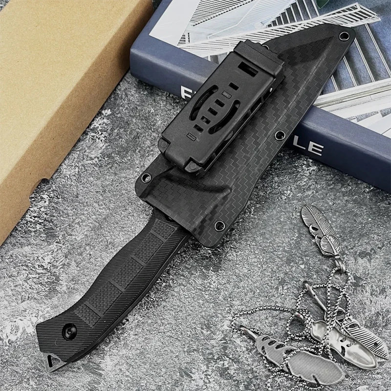 Portable Curved Fixed Blade Knife with Sheath | Stainless Steel Fixed Blade Knife Axl