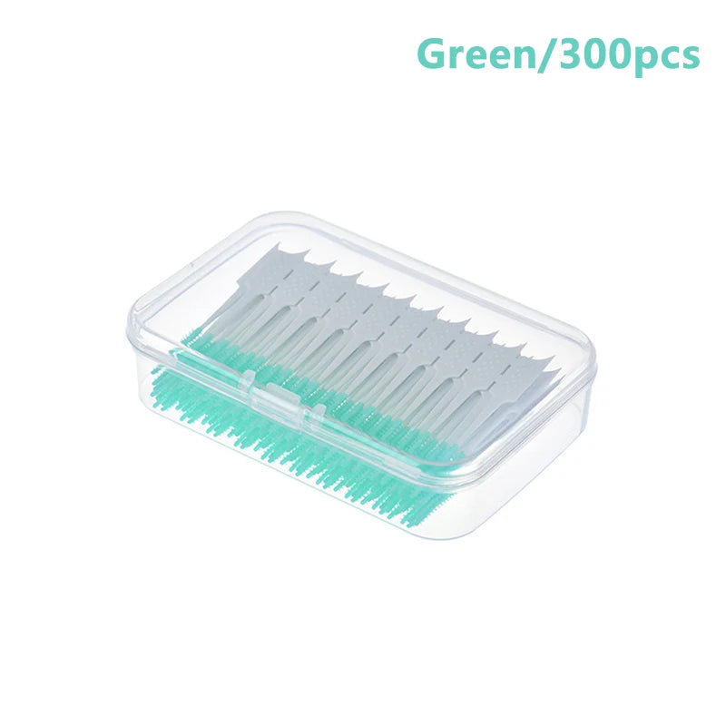 Silicone Interdental Brushes – Soft Teeth Cleaner (20–300 Pcs) Interdental Brush Axl 300PcsGreen