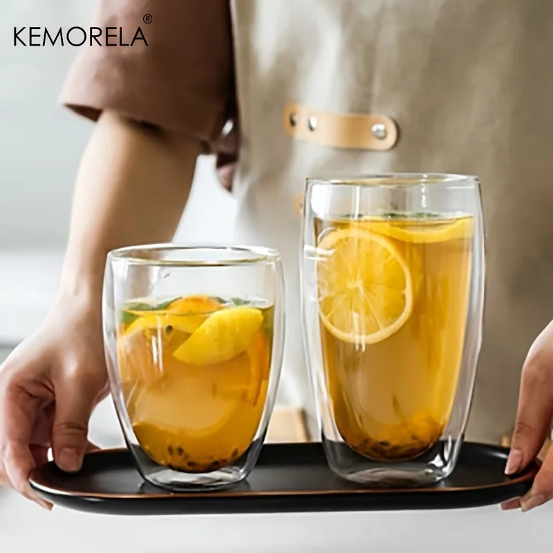 Double Wall Glass Cup – Heat-Resistant Coffee & Tea Drinkware Double Wall Glass Axl