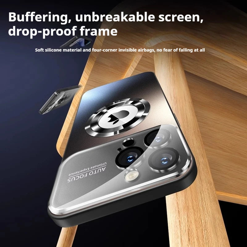 MagSafe iPhone Case AG Matte Glass Camera Lens Protection iPhone Bumper Case Axl