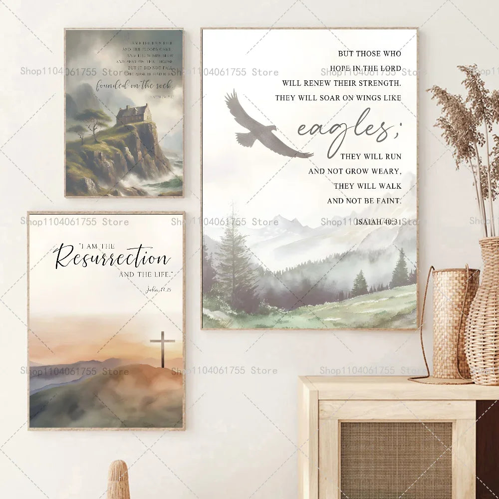 John 1:29 Bible Verse Jesus Wall Poster | Self-Adhesive Art Wall Art Poster Axl