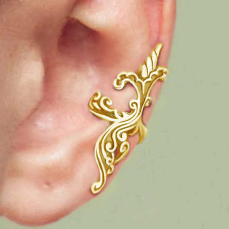 Huitan Vintage Fox Ear Cuff Clip Earrings – Antique Silver Women Clip-On Earrings Axl E2678