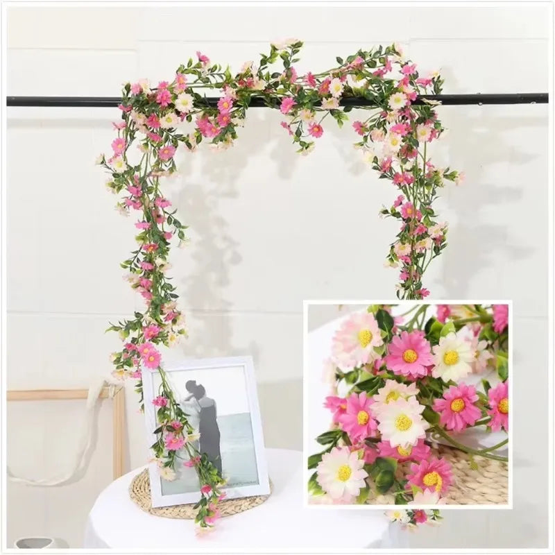 210cm Artificial Sunflower Daisy Vine – Silk Flower Rattan Decor Artificial Flower Vine Axl