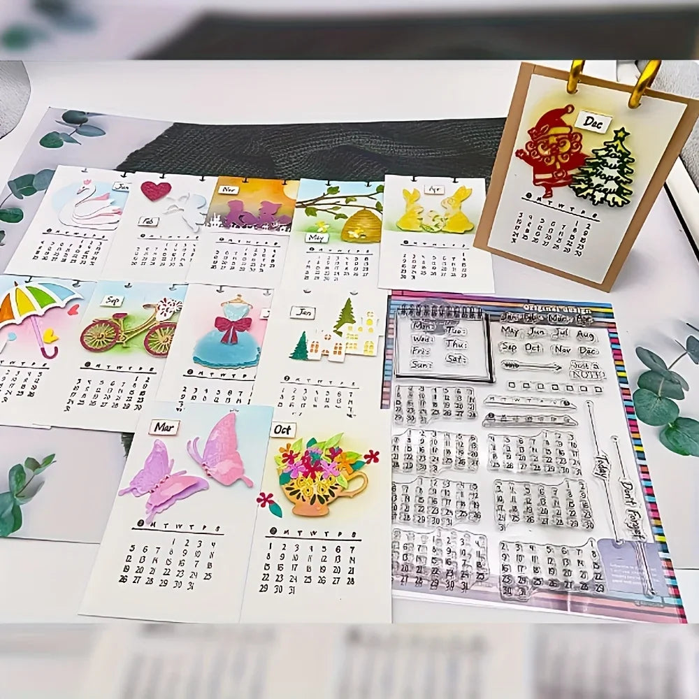 Clear Calendar Stamp – Reusable Transparent Stamp for Cards Craft Stamp Axl