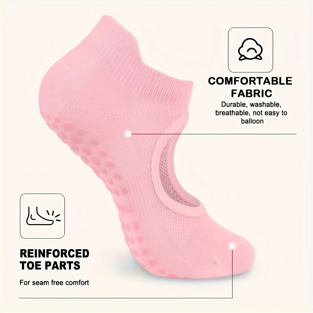 Women's Non-Slip Open Toe Yoga Pilates Socks with Arch Support Yoga Grip Socks Axl