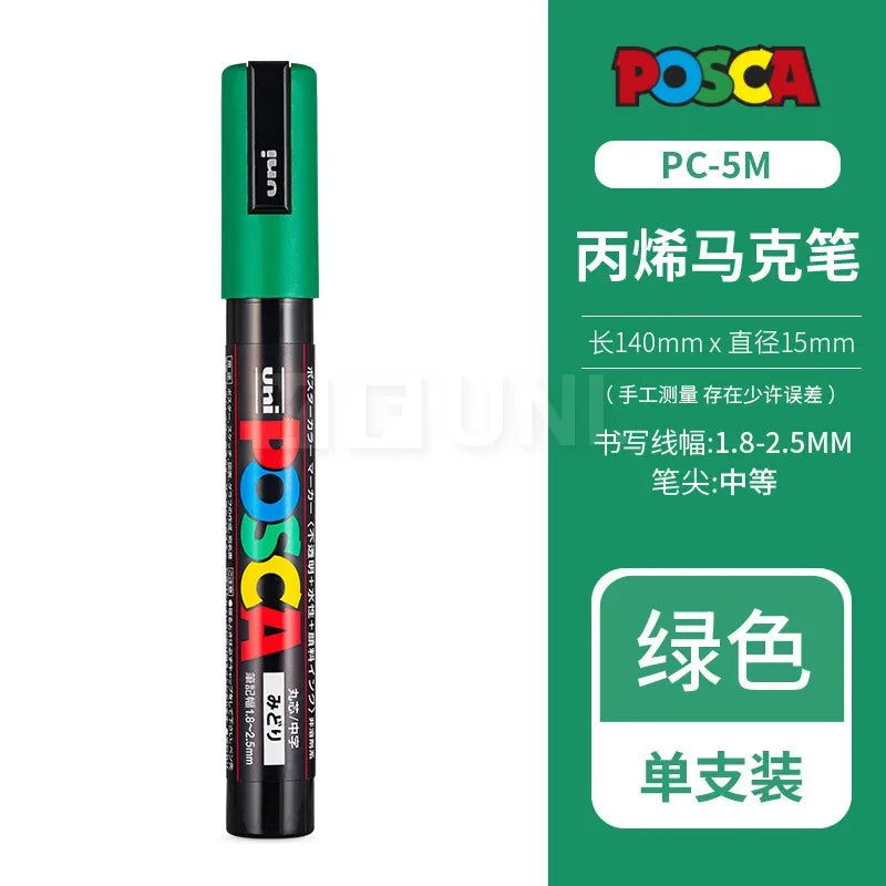Uni POSCA Acrylic Paint Markers PC-1M 3M 5M – Multi-Colour