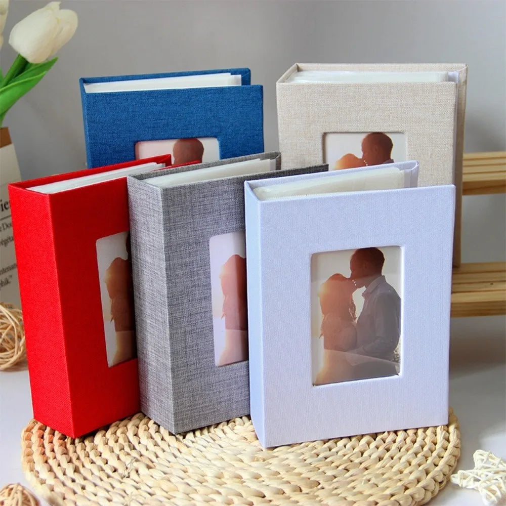 100 Pocket Linen Photo Album – Slip-In 4x6 Picture Storage Slip-In Photo Album Axl