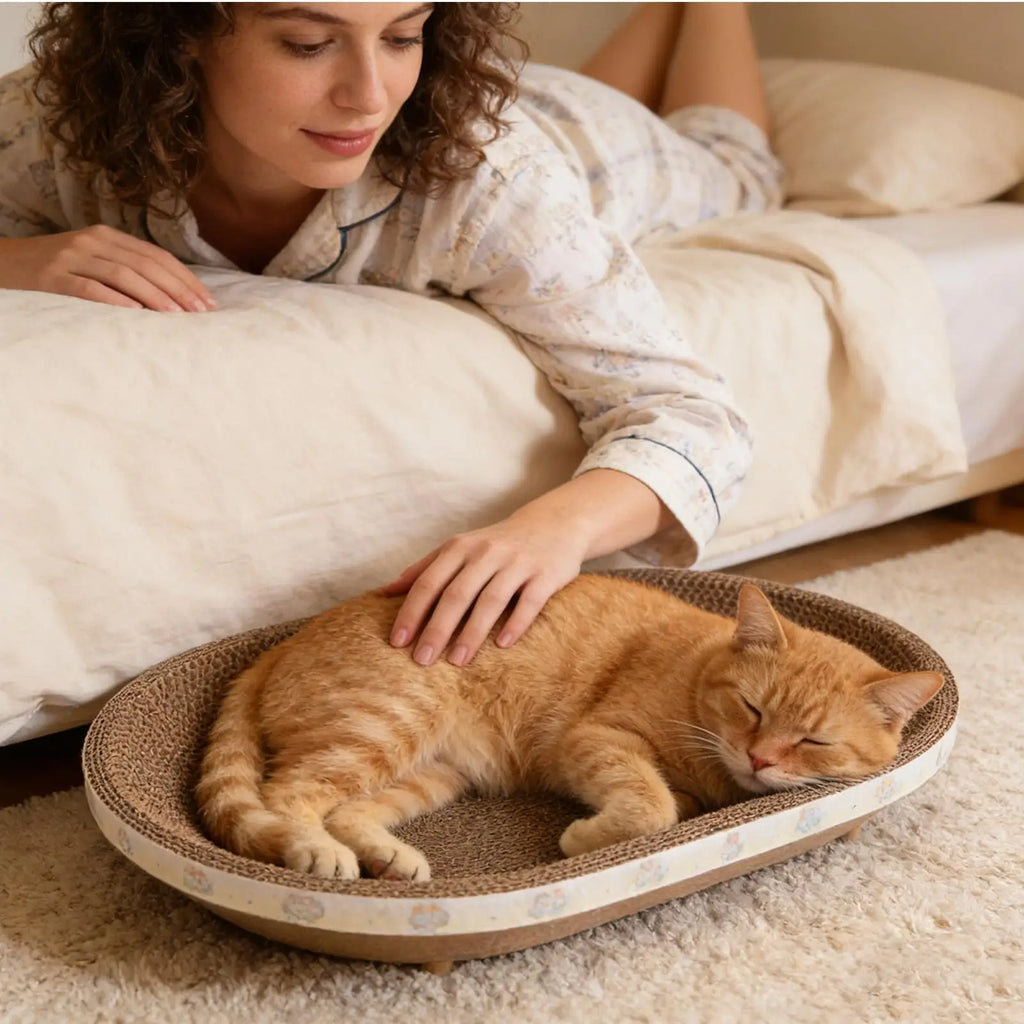 Oval Corrugated Cat Scratcher Board – Scratch & Lounge Pad Cat Scratcher Pad Axl