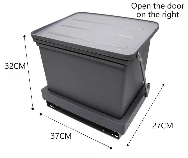 Large Capacity Kitchen Recycling Trash Can with Lid Kitchen Trash Can Axl B 16L-Single Barrel