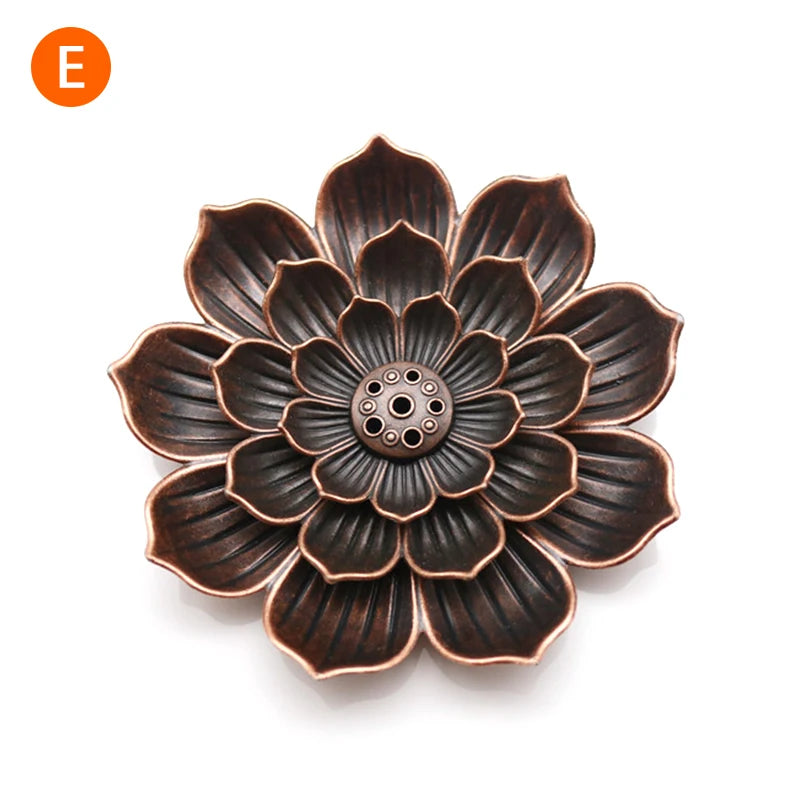 Lotus Incense Burner Stick Holder – Zinc Alloy Coil Base Incense Burner Holder Axl E