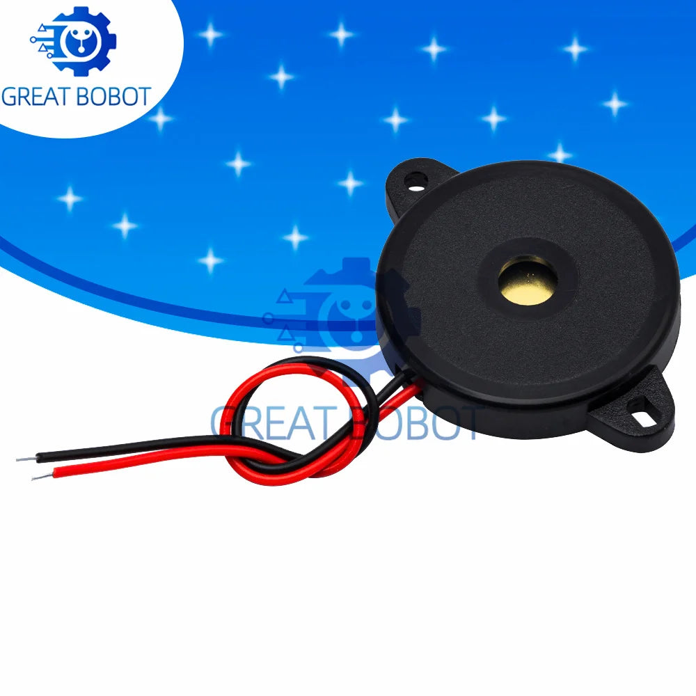 5-Pack 30x5.5mm Enclosed Piezo Passive Buzzer w/ Wires AT3040 Piezo Buzzer Component Axl Default Title