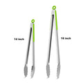 2-Pc Stainless Steel BBQ Tongs Set – 14" & 16" Grill Tongs BBQ Cooking Tongs Axl 2 PCS SET