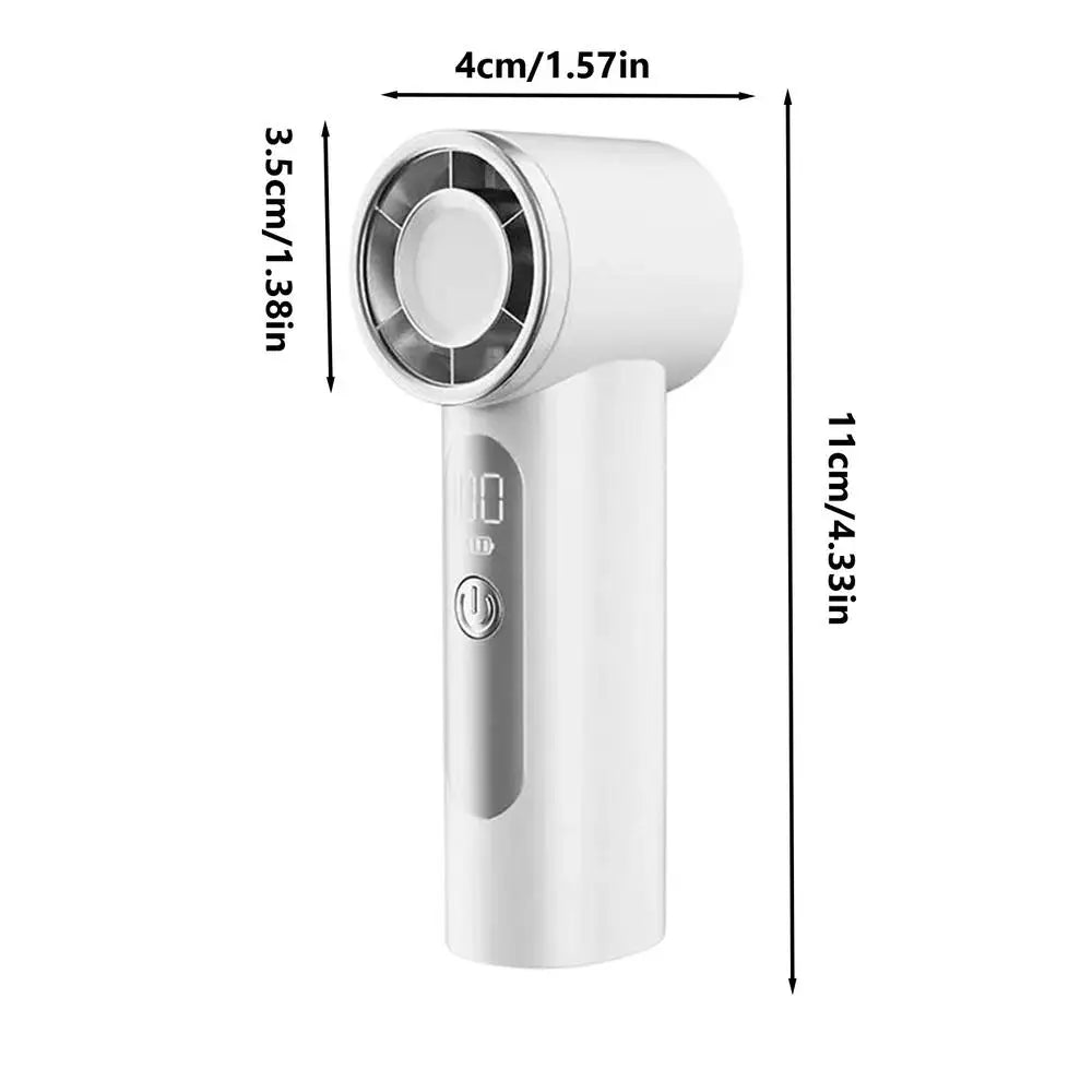 USB Rechargeable Handheld Mini Fan – 6-Speed Portable Cooling Handheld Mini Fan Axl White