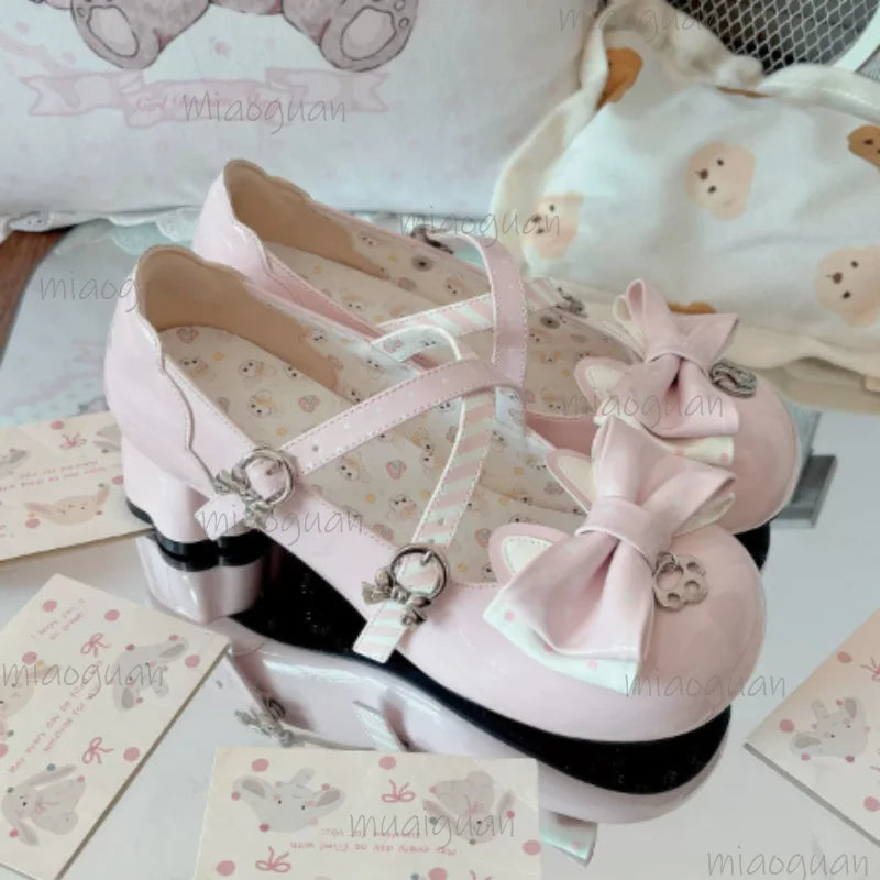 Japanese Mary Jane Heels – Bowknot Lolita Cosplay Women's Shoes Mary Jane Heels Axl