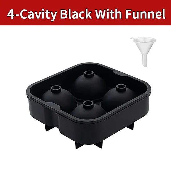 Sphere Ice Ball Mold – 8-Cavity Silicone Round Ice Cube Tray Ice Ball Mold Axl 4-Cavity Gray