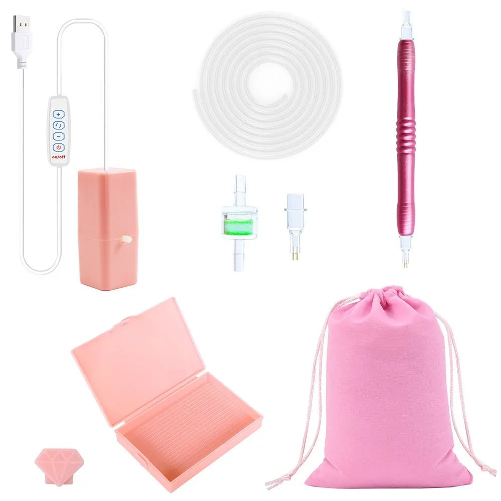 Electric Vacuum Diamond Painting Pen Kit – USB Suction Tool Diamond Painting Tool Axl Pink-B