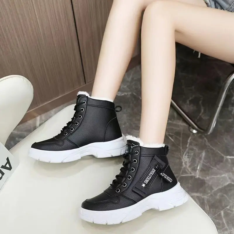Women's Winter Snow Ankle Boots – Lace-Up Warm Casual Shoes Women's Snow Boots Axl