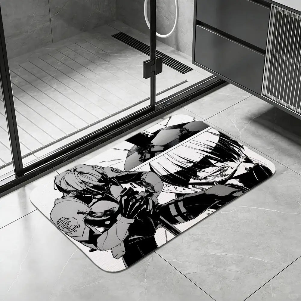 Kaiju No. 8 Anime Diatomite Bath Mat – Quick Dry Non-Slip Diatomite Bath Mat Axl White6 50x80cm