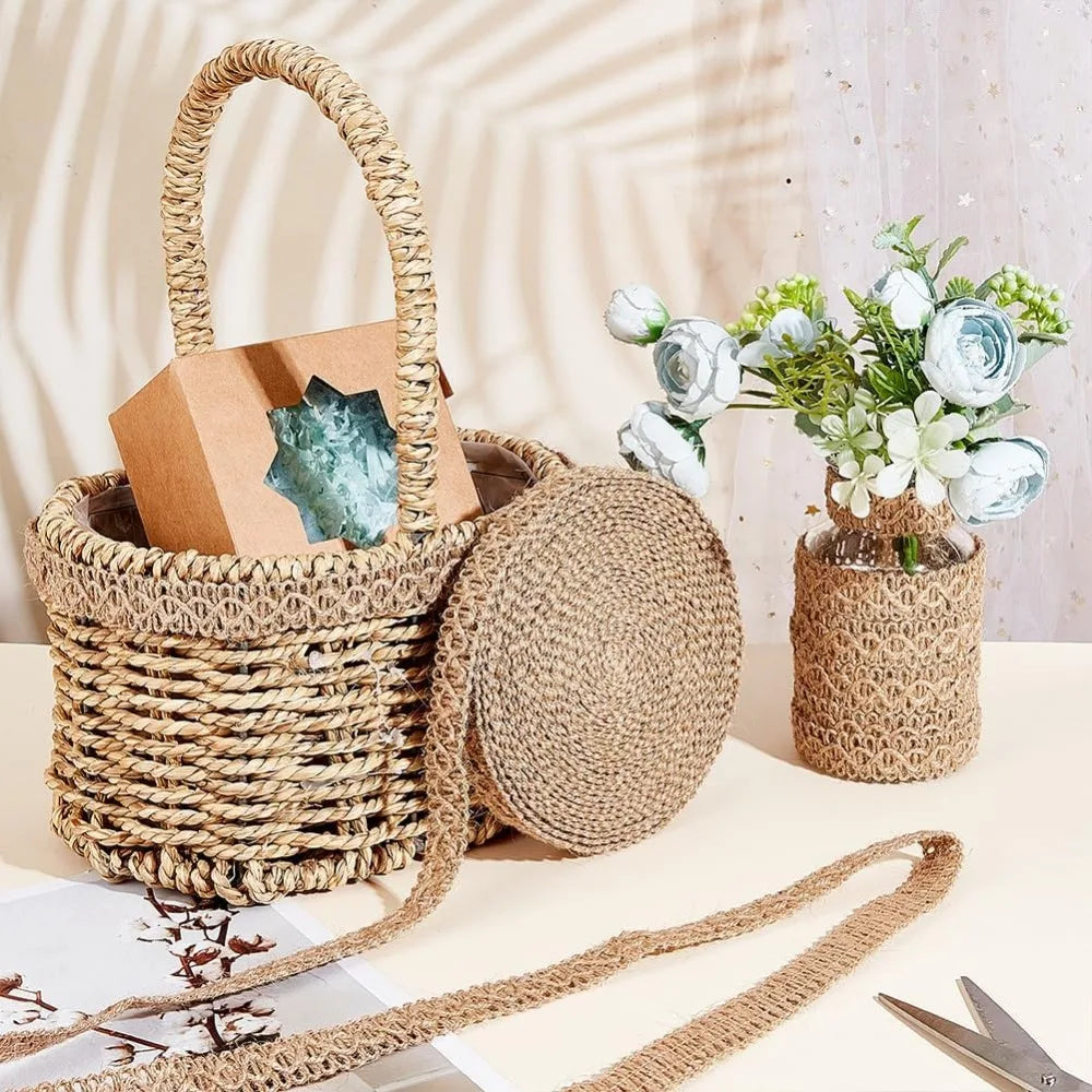 Braided Burlap Ribbon 10m – Rustic Jute Gimp Braid Trim Craft Ribbon Trim Axl