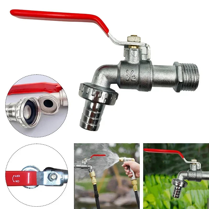 1/2" Brass Ball Valve Garden Faucet | IBC Tank Water Tap Garden Ball Valve Tap Axl