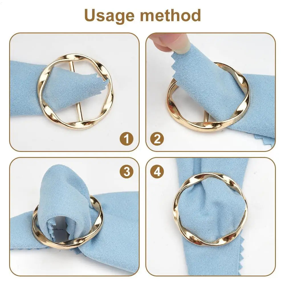Women's Shirt Clips & Scarf Ring Buckles – 4-Piece Set Fashion Clothing Clips Axl