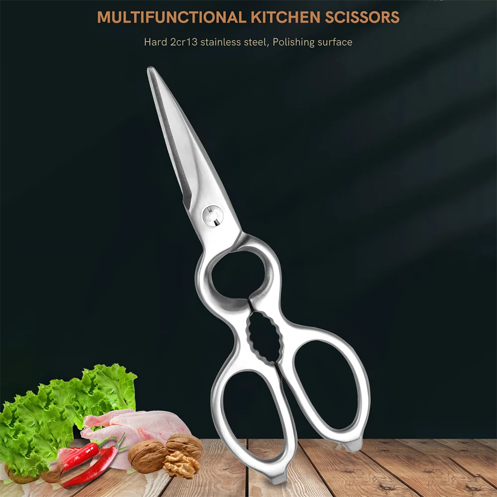 Heavy-Duty Stainless Steel Kitchen Scissors – BBQ Food Shears Kitchen Scissors Axl