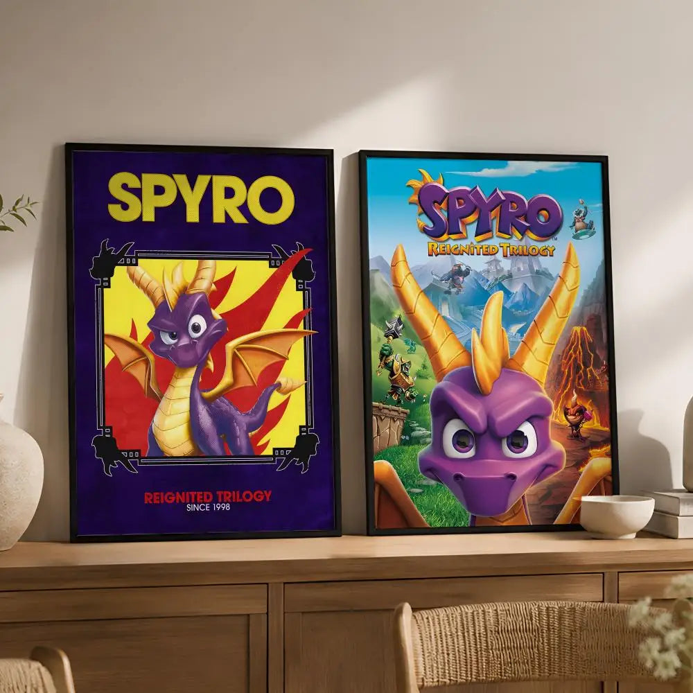 Spyro Game Waterproof PVC Wall Poster – Peel-and-Stick HD Art Wall Art Poster Axl
