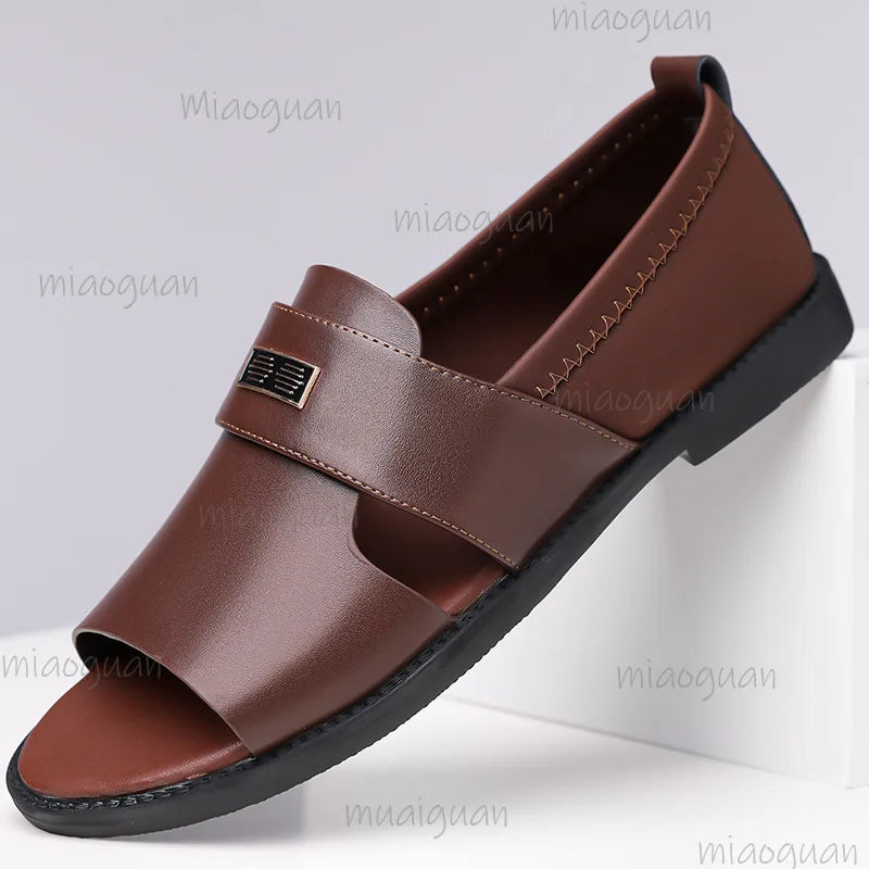 Plus Size Men's Roman Sandals Sizes 38–48 | Leather Slip-On Men's Sandals Axl