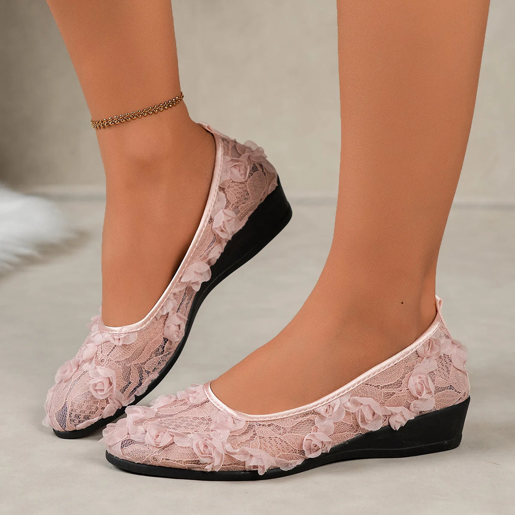 Women's Mesh Breathable Wedge Loafers – Casual Slip-On Shoes Wedge Loafers Axl