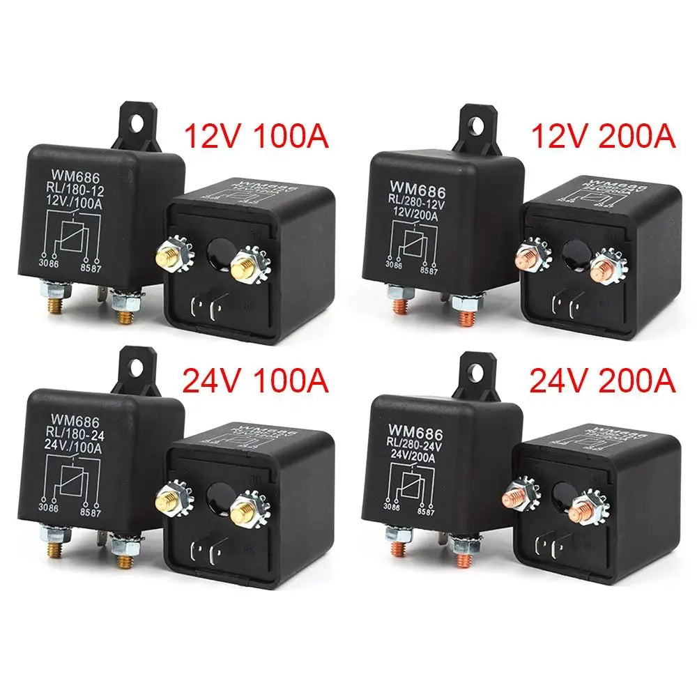12V 24V High Current Car Relay 100A 200A Silver Alloy Power Switch Automotive Relay Switch Axl
